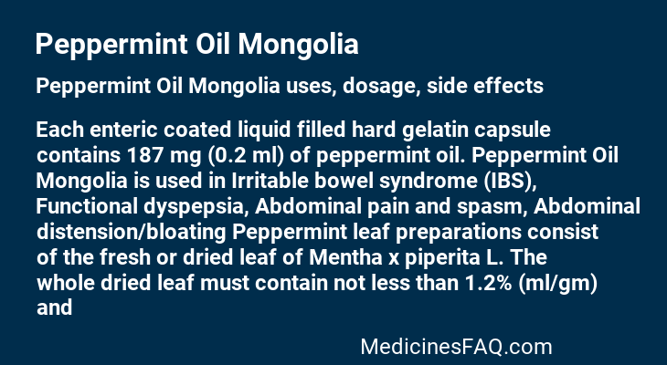 Peppermint Oil Mongolia
