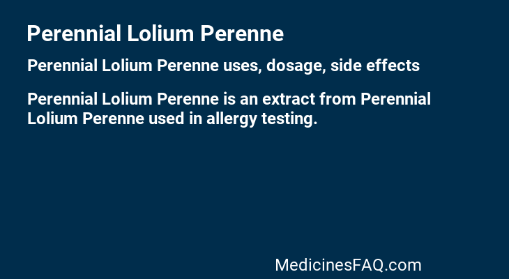 Perennial Lolium Perenne