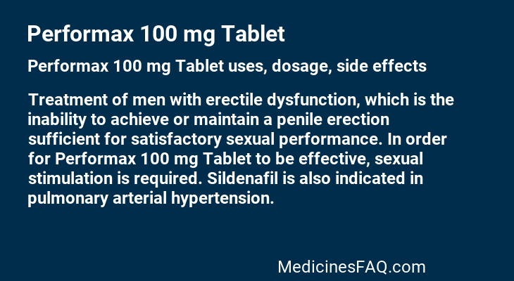 Performax 100 mg Tablet