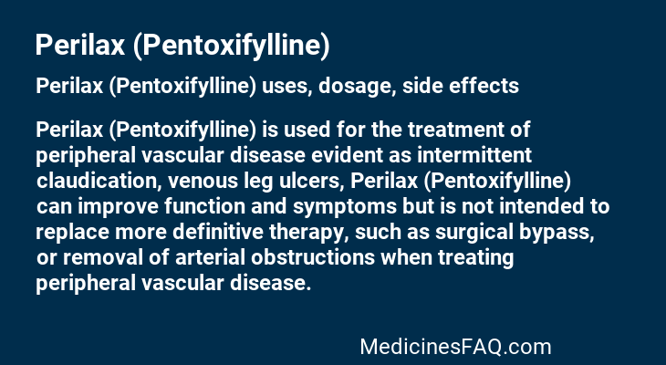 Perilax (Pentoxifylline)