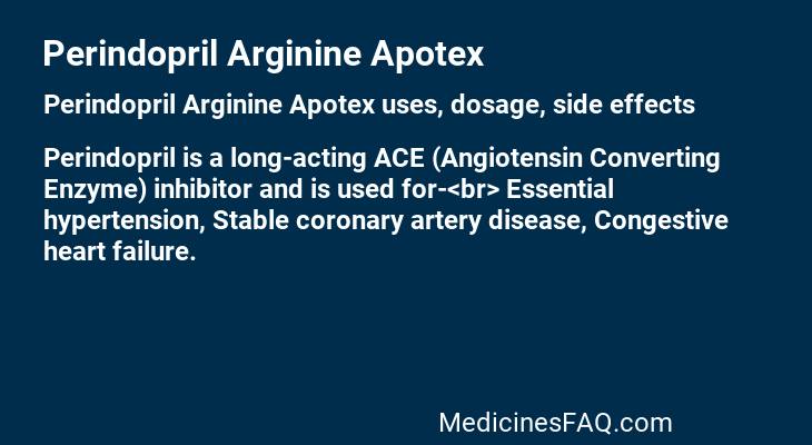Perindopril Arginine Apotex