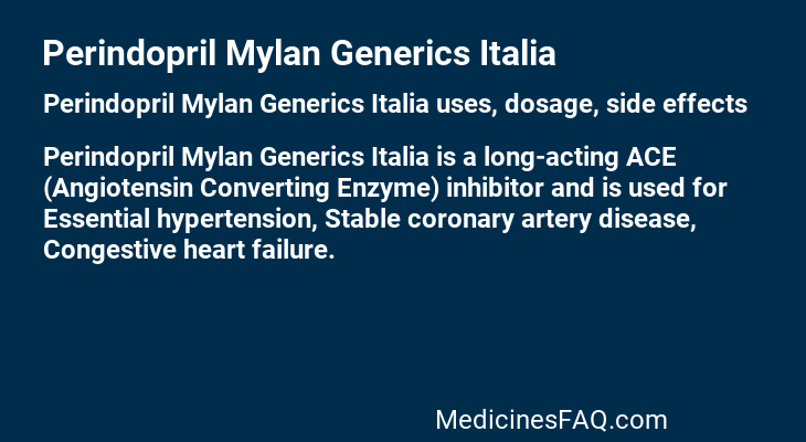 Perindopril Mylan Generics Italia