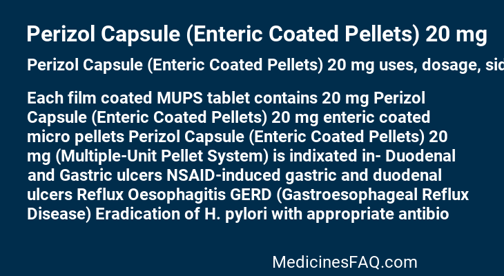 Perizol Capsule (Enteric Coated Pellets) 20 mg