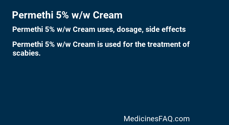 Permethi 5% w/w Cream