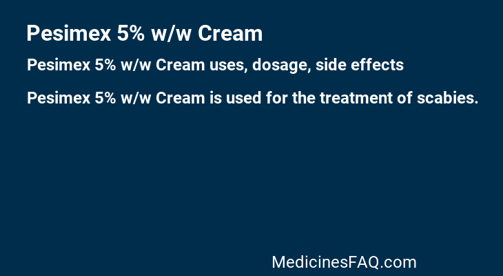 Pesimex 5% w/w Cream