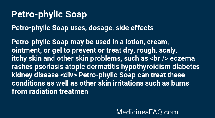 Petro-phylic Soap
