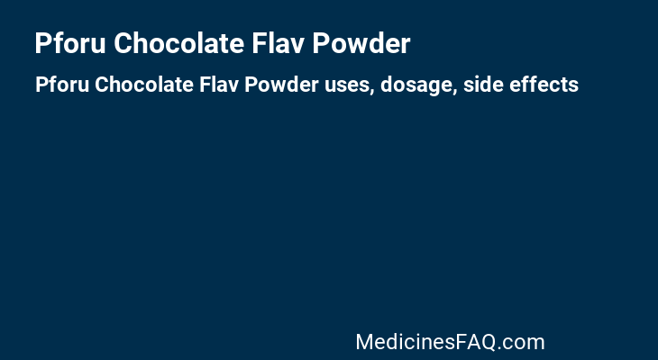 Pforu Chocolate Flav Powder