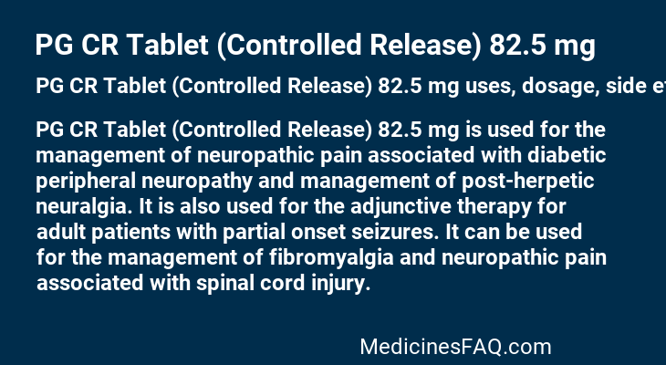 PG CR Tablet (Controlled Release) 82.5 mg