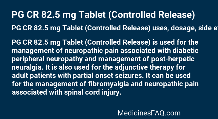 PG CR 82.5 mg Tablet (Controlled Release)