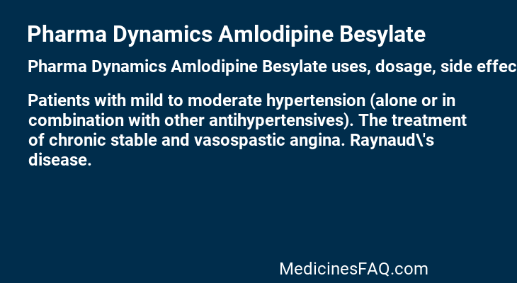 Pharma Dynamics Amlodipine Besylate