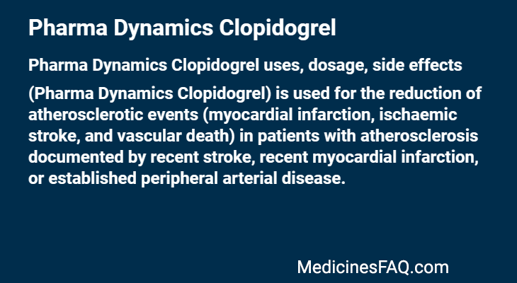 Pharma Dynamics Clopidogrel