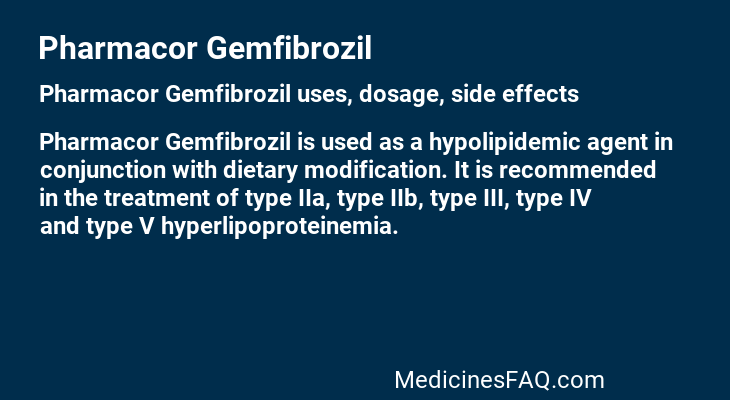 Pharmacor Gemfibrozil