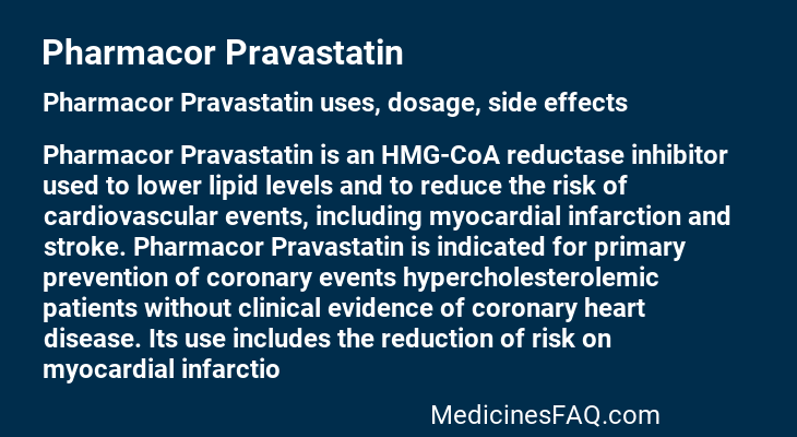 Pharmacor Pravastatin