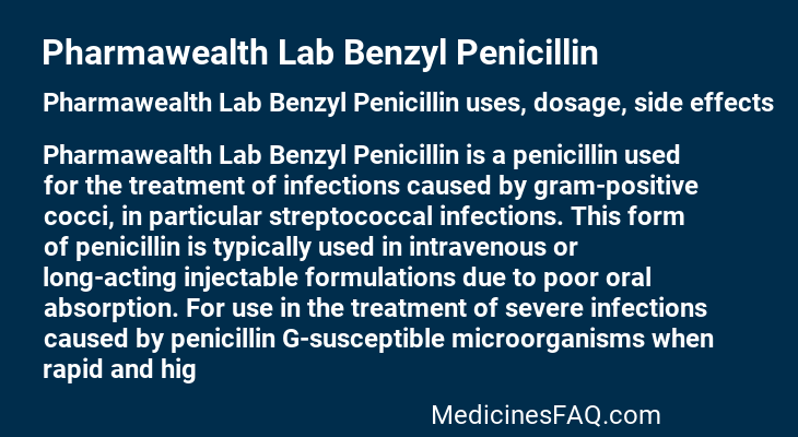 Pharmawealth Lab Benzyl Penicillin