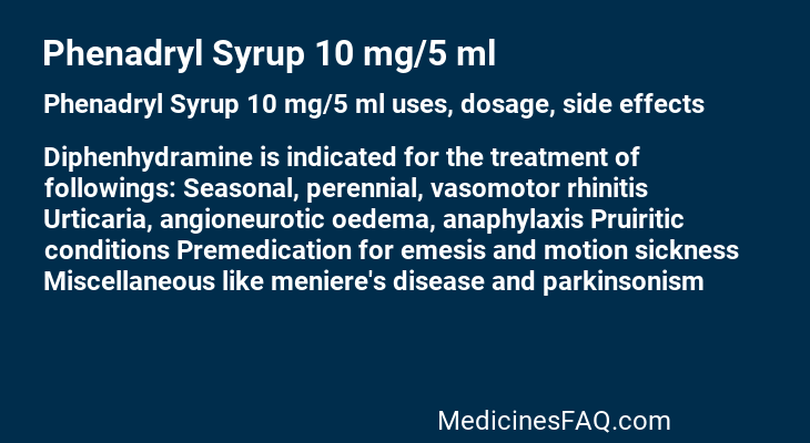 Phenadryl Syrup 10 mg/5 ml