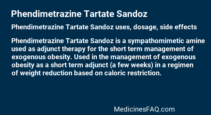 Phendimetrazine Tartate Sandoz