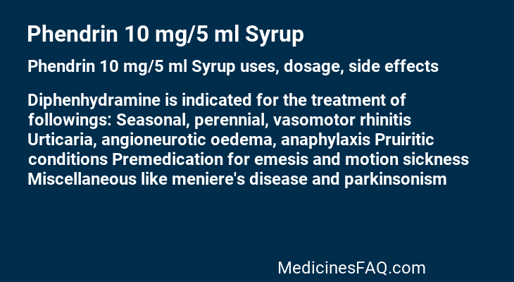 Phendrin 10 mg/5 ml Syrup