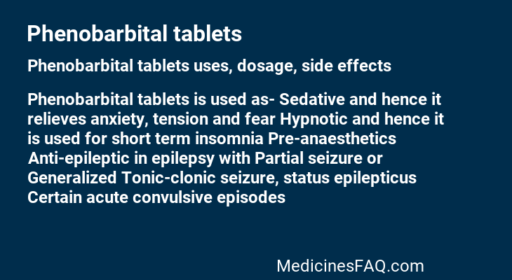 Phenobarbital tablets