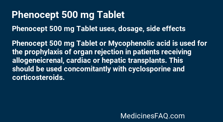 Phenocept 500 mg Tablet