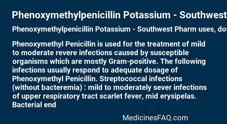 Phenoxymethylpenicillin Potassium - Southwest Pharm