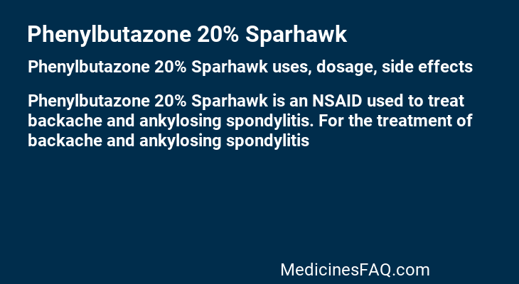Phenylbutazone 20% Sparhawk