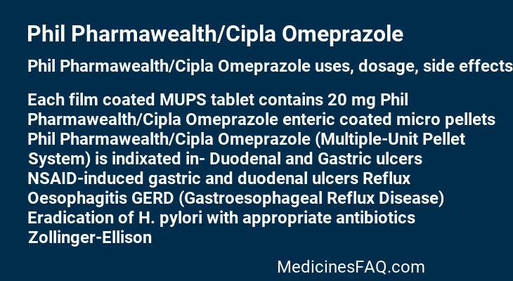Phil Pharmawealth/Cipla Omeprazole