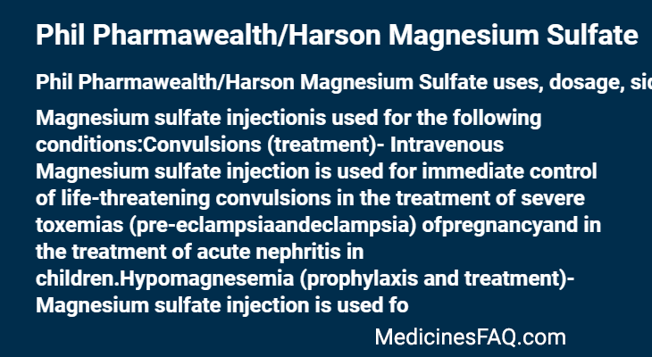 Phil Pharmawealth/Harson Magnesium Sulfate