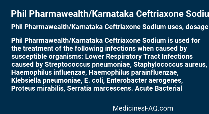 Phil Pharmawealth/Karnataka Ceftriaxone Sodium
