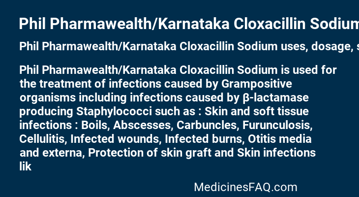 Phil Pharmawealth/Karnataka Cloxacillin Sodium