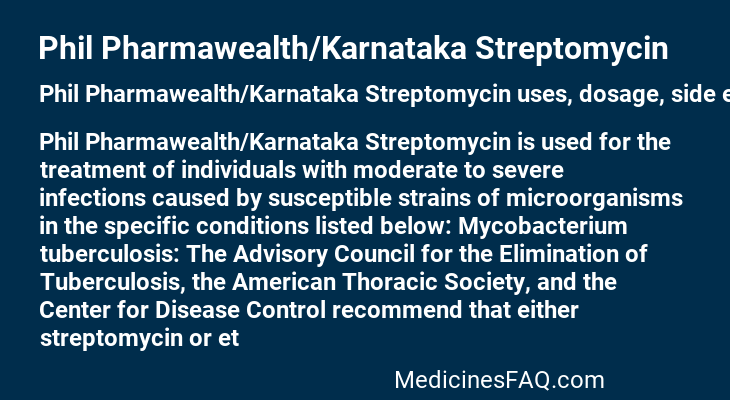 Phil Pharmawealth/Karnataka Streptomycin