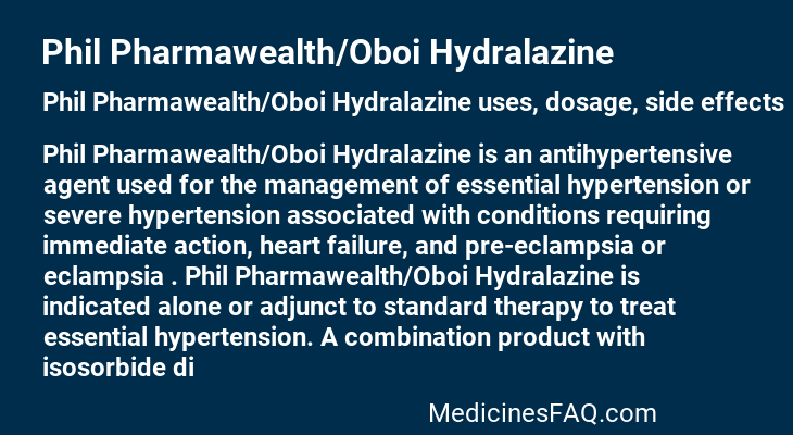 Phil Pharmawealth/Oboi Hydralazine