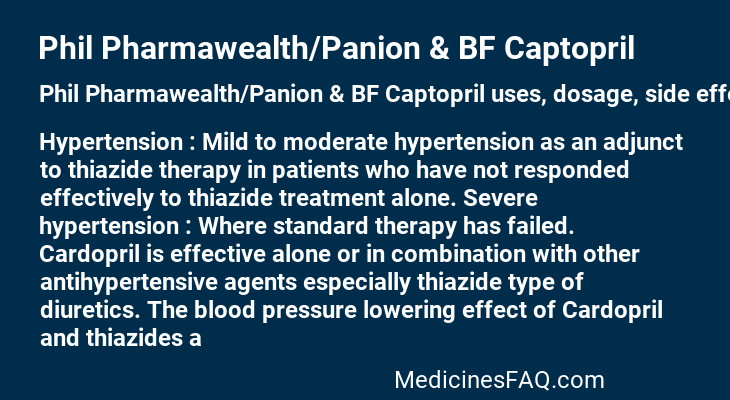 Phil Pharmawealth/Panion & BF Captopril