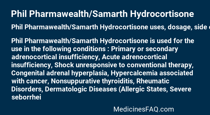 Phil Pharmawealth/Samarth Hydrocortisone