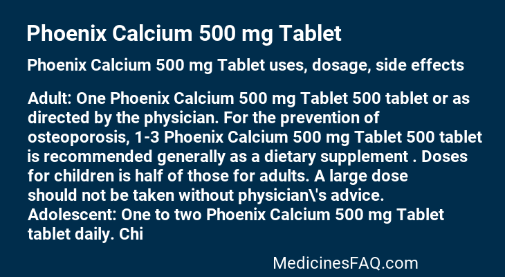 Phoenix Calcium 500 mg Tablet