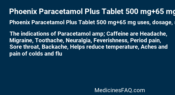 Phoenix Paracetamol Plus Tablet 500 mg+65 mg