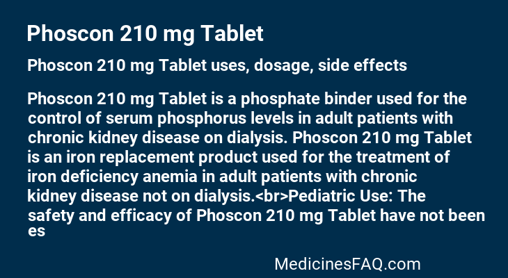 Phoscon 210 mg Tablet