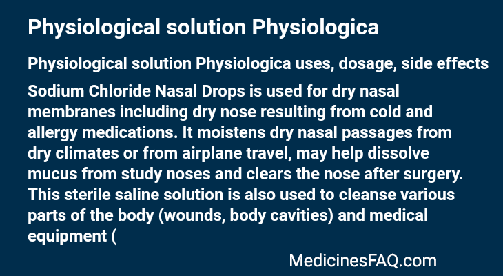 Physiological solution Physiologica