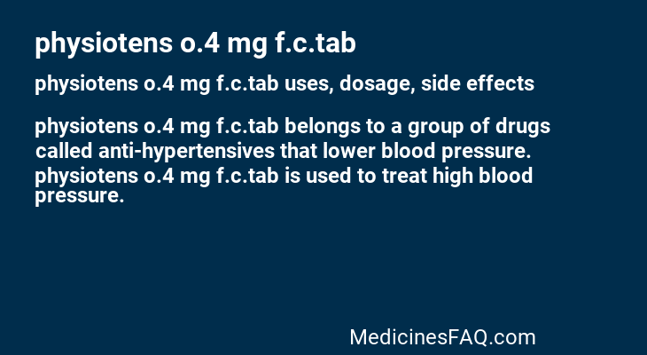 physiotens o.4 mg f.c.tab
