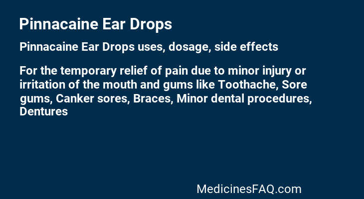 Pinnacaine Ear Drops