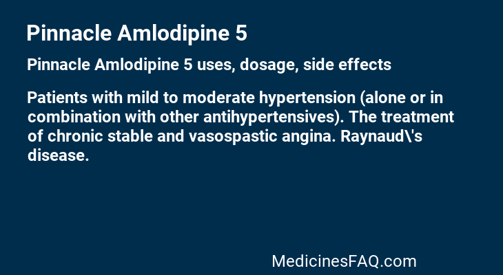 Pinnacle Amlodipine 5