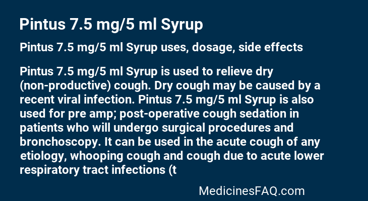 Pintus 7.5 mg/5 ml Syrup