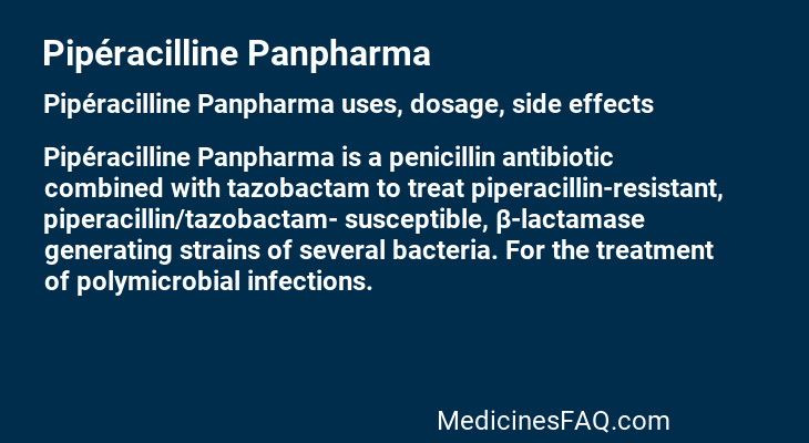 Pipéracilline Panpharma