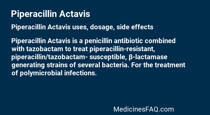 Piperacillin Actavis