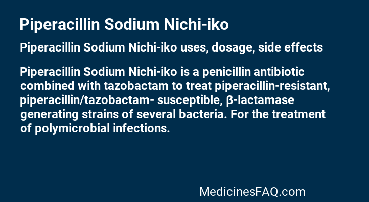 Piperacillin Sodium Nichi-iko