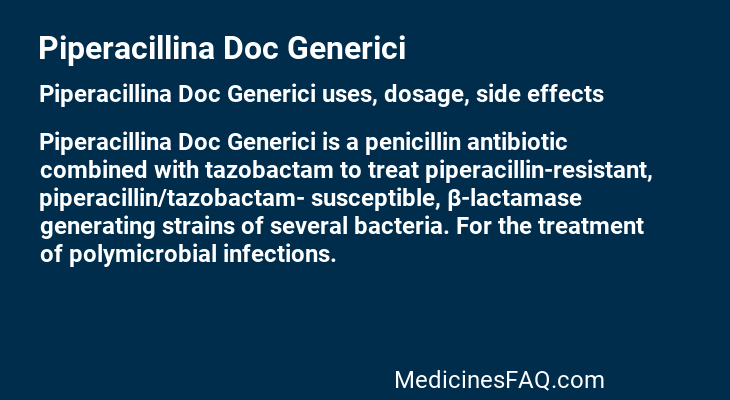 Piperacillina Doc Generici