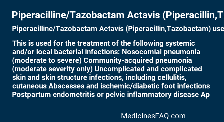 Piperacilline/Tazobactam Actavis (Piperacillin,Tazobactam)