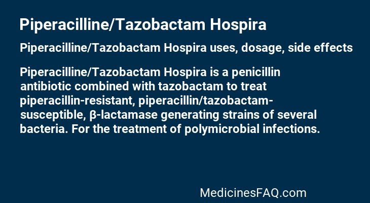 Piperacilline/Tazobactam Hospira