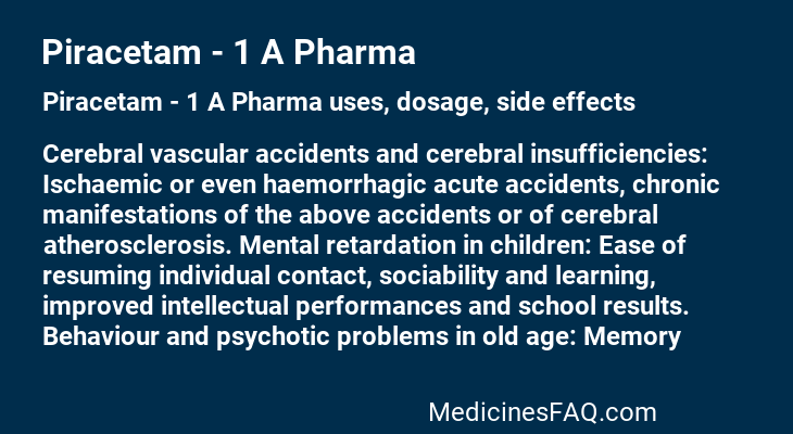 Piracetam - 1 A Pharma