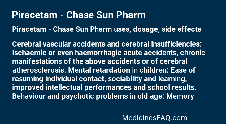 Piracetam - Chase Sun Pharm