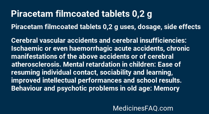 Piracetam filmcoated tablets 0,2 g